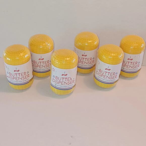 6 NEW Yellow Plastic Corn-On-the-Cob BUTTER DISPENSERS 3.5 x 2 Sealed - Picture 3 of 7